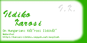 ildiko karosi business card